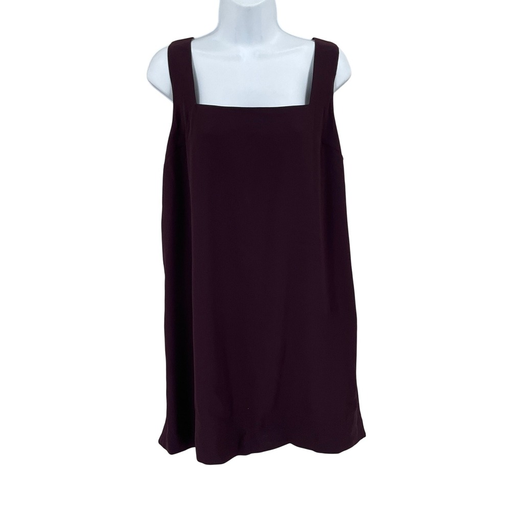 NEW Aritzia Babaton Prestige Dress Women M Eggplant Purple Crepe Square Neck
